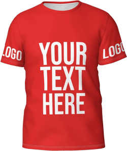 Custom T-Shirts Add Your Own Image/Text/Photo Mens Short Sleeve Shirt Personalized T-Shirts Funny T-Shirt 4 Sides Printed Red Small