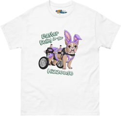 Purple "Easter Bully in the Hizzouse" Female Frenchie Men's Classic Tee | Fawn & White Colored