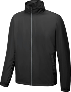 Little Donkey Andy Men’s Lightweight Breathable Windbreaker Golf Jacket UPF50+ Windproof Outdoor Running Coat Small Stand Collar-black