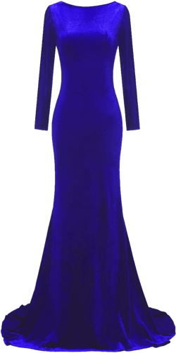 TTYBridal Elegant Court Train Velvet Prom Dresses Long Formal Evening Cocktail Gown Backless EV014 6 Royal Blue