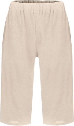 Women's Cotton Linen Bermuda Shorts 2024 Summer Elastic High Waisted Knee Length Loose Beach Shorts with Pockets