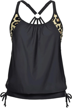 Holipick Womens Blouson Tankini Tops Only Tummy Control Swimsuit Top with Racerback No Bottom