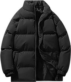 ZYXTIM Men's Down Hoody Oversize Warm Puffer Jacket Baggy Insulated Thermal Puffy Winter Jackets Fashion Casual Padded Jacket Black 4X-Large