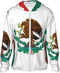 Sun Protection Hoodie for Men Women UPF 50+ Long Sleeve Rash Guard Jacket Flag of Mexico Lightweight Sun Shirt