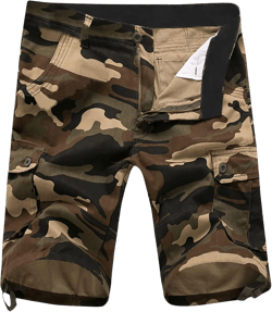 Men's Camo Cargo Shorts Tactical Military Army Camouflage Shorts Summer Casual Outdoor Shorts with Multi-Pockets Khaki XX-Large