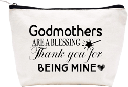 Mothers Day Thanksgiving Birthday Christmas Gift for Godmother,Travel Pouch,Hangover Bag,Clutch Makeup Cosmetic Bag,Baptism Present,Thank You for Being Mine,Godmothers Are A Blessing 275-godmothers Are a Blessing