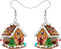 YAYAKO Acrylic Gingerbread Earrings Dangle Charms Cute Cookies Man Christmas Candy House Gifts for Women Jewelry Party Decorations (Coffee): Clothing, Shoes & Jewelry