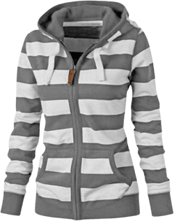 Canbebig Zipper Hoodies for Women Color Block Sweatshirt Lightweight Striped Jacket Long Sleeve Hooded Jacket with Pockets XX-Large Gray