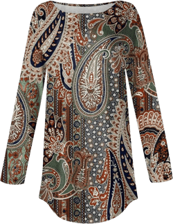 Women's Fall Long Sleeve Tunic Tops to Wear with Leggings Tops Pullover Casual Pleats Boho Graphic Shirts for Work