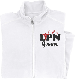 NACRE APPAREL Women's Custom LPN Nurse Jacket Lightweight Embroidered Nurse Jacket Medical Nursing Jacket White Small