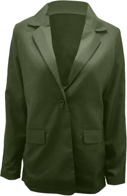 WIWIQS Womens Long Sleeve Button Casual Blazer Lapel Open Front Suit Jackets Lightweight Work Office Blazers Army Green 4X-Large