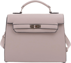 EVVE Women's Top Handle Satchel with Detachable Strap Small Pebbled Leather Fashion Crossbody Bag Taupe