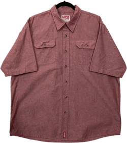 Wrangler Coral Red Short Sleeve Casual Button Shirt Size XL