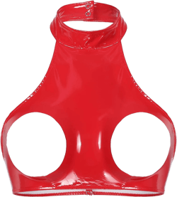 Men Sissy Crossdressing Lingerie Straps Bikini Bra Hollow Out Breast Crop Tank Tops Underwear 4X-Large Halter Red