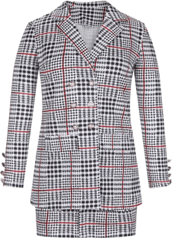 Womens Casual Work Blazers Suit 2 Piece Outfits 2024 Elegant Business Jackets and Shorts Skirt Suits Sets, Small Large Black