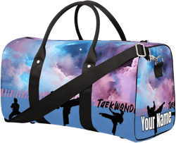Camo Taekwondo Print 08 Sports Tote Gym Duffel Bag Customized Name for Women & Men,Waterproof Baseball Bag Foldable Personal Item Travel Bag for Weekender Overnight Dance Carry-On Bag taekwondo010