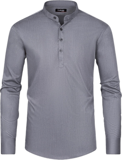 FAHIZO Men's Henley Shirt Long Sleeve Basic Tops Fashion Casual Stretch T-Shirts