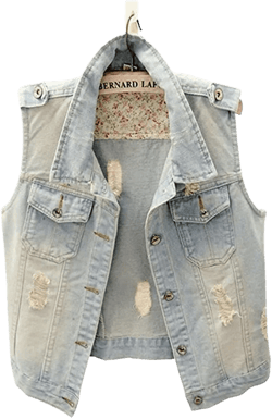 LifeShe Womens Sleeveless Distressed Ripped Denim Vest Jacket