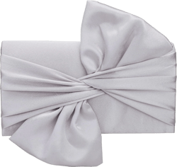 Simcat Womens Clutch Bag,Pleated Satin Handbag Lady Pleated Bow Purse Evening Bag with Chain for Wedding Prom Formal Party Silver