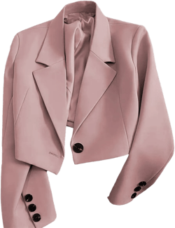 Cropped Blazer for Women Trendy Petite Jacket Dressy Casual Long Sleeve Work Office Crop Top JNZJK005 6 Petite Pink