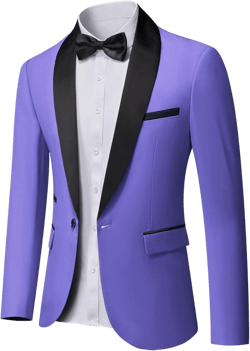 YND Men's One Button Casual Slim Fit Blazer, Shawl Lapel Lightweight Jacket Dinner Prom Party Tuxedo Large Purple