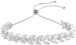 Tennis Bracelet for Women Wedding Bracelets for Brides Adjustable Slider Cubic Zirconia Bracelet Fashion Jewelry Gifts for Female | Silver/Yellow Gold/Rose Gold Plated