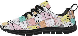 Cat Sneakers for Women Cat Printed Shoes Gifts for Ladies Tennis Running Shoes Gifts for Him Her 7 Women/5 Men 3109 Multicolor Cartoon Cats