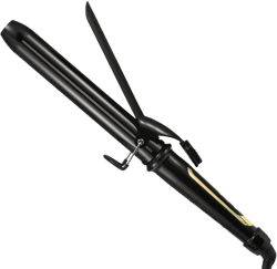 Lanvier 1.25 Inch Clipped Curling Iron with Extra Long Tourmaline Ceramic Barrel, Professional 1 1/4 Inch Hair Curler up to 450°F Dual Voltage for Traveling, Hair Waving Style Tool–Black