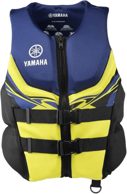 Yamaha Motor Corp. Men's Neoprene Two-Buckle PFD Life Jacket Vest (X-Large, Navy/Yellow/Black) (318 (MAR-22VNE))