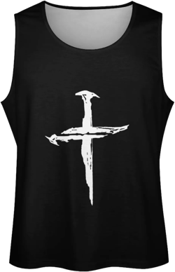 Skull Shirts for Men Novelty Mens Skull Tank Top Big and Tall Tank Tops Graphic Tees Shirt 4X-Large Cross