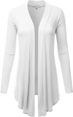 LALABEE Women's Draped Open-Front Long Sleeve Light Weight Cardigan (S~3XL)