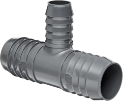 Spears 1401 Series PVC Tube Fitting, Tee, Schedule 40, Gray, 1" Barbed 1 Inch