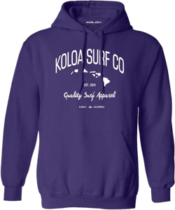 Joe's USA Koloa Co. Islands Logo Hoodies - Hooded Sweatshirts in Sizes S-5XL Large Purple Hoodie With White Logo