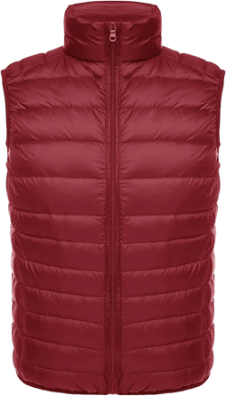 Locachy Men's Casual Lightweight Stand Collar Packable Down Vest Water-Resistant Sleeveless Puffer Vest X-Large Orange