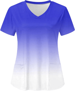 Scrub Tops for Women, Dressy Trendy Shirts Tie Dye Short Sleeve Casual Graphic Working Uniforms Nurse Workwear Tees with Two Pockets T-Shirt Stretchy Holiday Blouses for Summer Fall