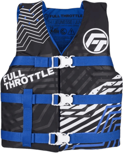 Full Throttle Youth Nylon CGA Approved Life Jacket Navy