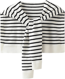 Women Shawl Wrap, Knitted Scarf Cape Pashmina Shawls, Fashion Shrug for Fall Winter Spring & Air-conditioned Room (StripeWhite)