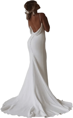 Teplcpe Casual Wedding Dresses for Bride Plus Size Mermaid Spaghetti Straps Backless Bridal Gown Satin Bridal Dress 2024 Ivory US24