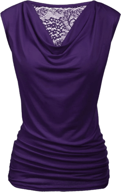 Zeagoo Tank Top for Women Trendy Going Out Tops Sleeveless Shirts Ruched Business Casual Basic Tunic Tops Purple Medium