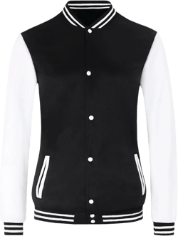 Outofgas Women's Baseball Varsity Jacket Causal Button Down Letterman Bomber Jacket Lightweight Sweatshirts Coat Small Black