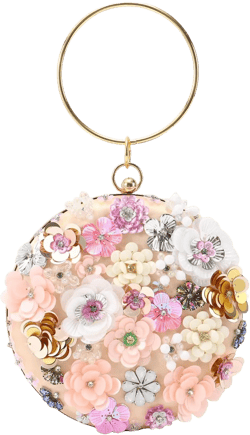 Oweisong Floral Clutch Purses for Women Gold Flower Evening Handbag Formal Wedding Beaded Chain Shoulder Bag