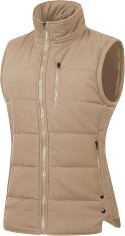 Chrisuno Women's Winter Vests Outerwear Lightweight Quilted Puffer Utility Vest XX-Large Brown