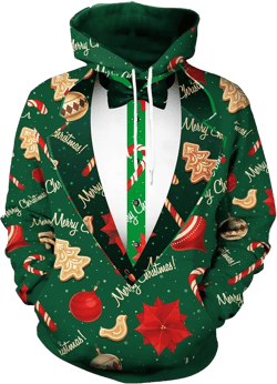 Arvilhill Mens Ugly Christmas Hoodies 3D Printed Graphic Long Sleeve Unisex Pullover (S-3XL)