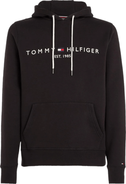 Tommy Hilfiger Men's Fleece Lined Logo Hoodie Black X-Large Jet Black