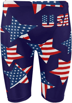 Mens Swim Jammers American Stars Flag Quick Dry Athletic Swimsuit Large Short American Stars Flag