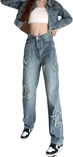 Women's Fashion Straight Leg High Waisted Jeans Regular Relaxed Fit Trendy Vintage Boyfriend Juniors Mom Fit Y2K Jeans… X-Small Blue
