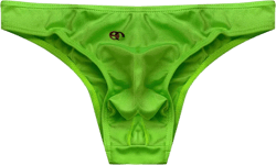 Men's Solid Color Bikini Briefs Low Rise Trunks Contour Pouch Tangas Swimsuit Surf Short Trunks Sexy G-strings Green Large