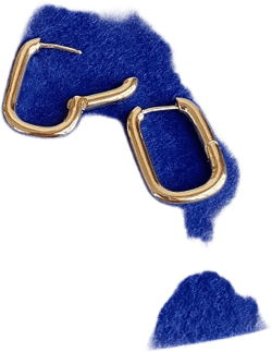 Minimalist Gold Frame Rectangle Hoop Earrings