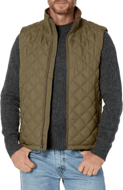 Brooks Brothers Men's Diamond Quilted Vest Medium Olive