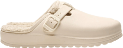 UPSOLO Womens Clogs Winter Mules Slip on Nurse Shoes Work Garden Slippers with Cotton Lined 7-8 White